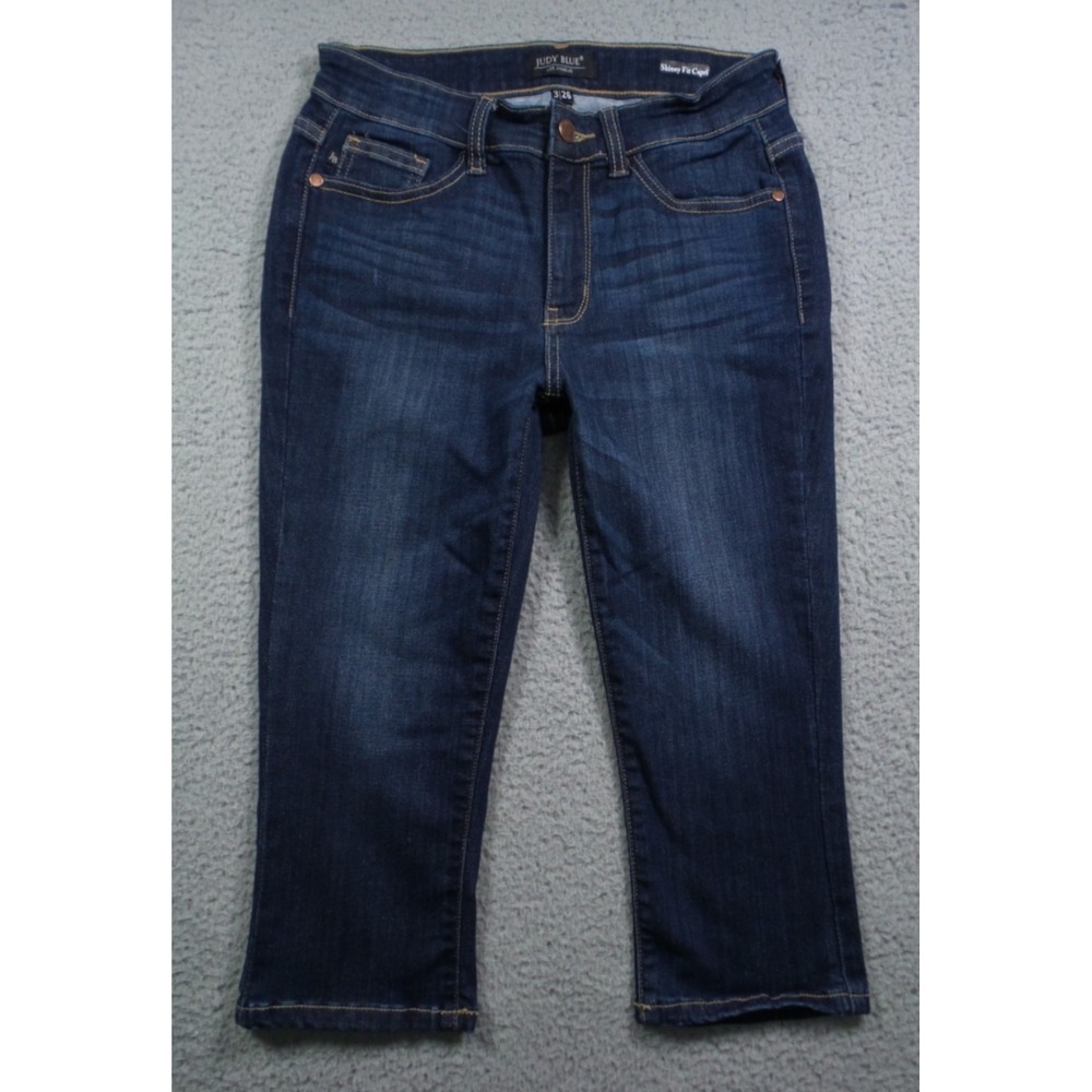 Judy Blue‎ Jeans Womens Size 3/26 Blue Denim Skinny Fit Capri Mid Rise Stretch